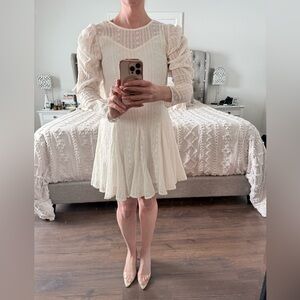 Fate Cream Long Sleeve Lace Dress